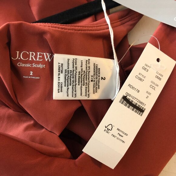 J Crew Lana One-Piece Swimsuit In Classic Sculpt Carolina Clay Red 2 - Picture 4 of 6